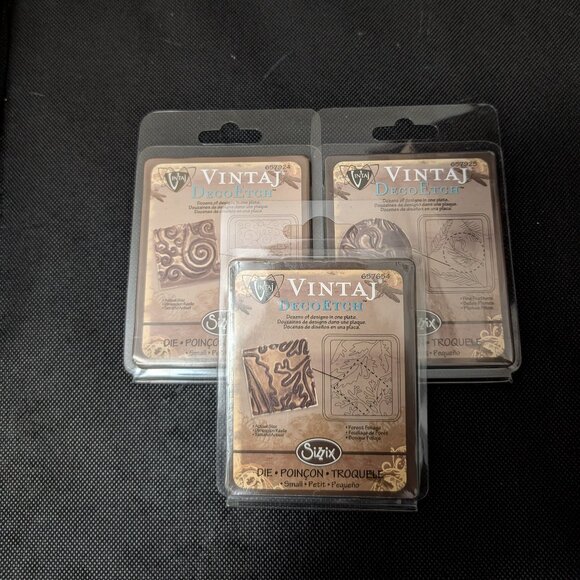Lot of 3 Vintaj Deco Edge Dies for Sizzix - Picture 1 of 4